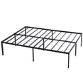thumbnail image 1 of 18 Inch Metal Platform Bed, King Size Bed Frame with Heavy Duty Slats, Simple Basic Bed Frame with 6 Iron Legs, No Box Spring Needed, Black, 1 of 8