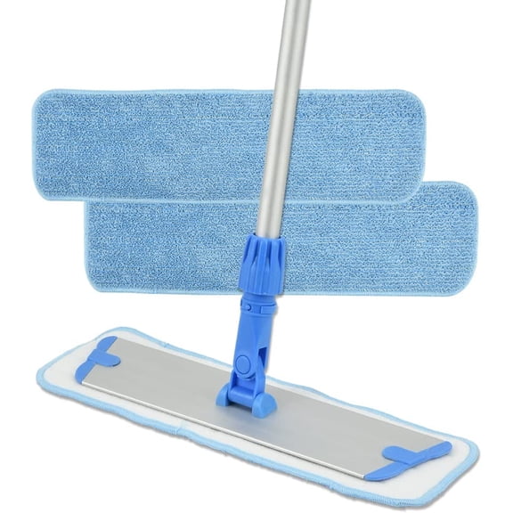 18 Inch Microfiber Mop for Floor Cleaning-Hardwood with 3 Washable Mop Pads, with 59.8 Extra-Long Aluminium Handle for Wet Dry Dust Household Cleaning.