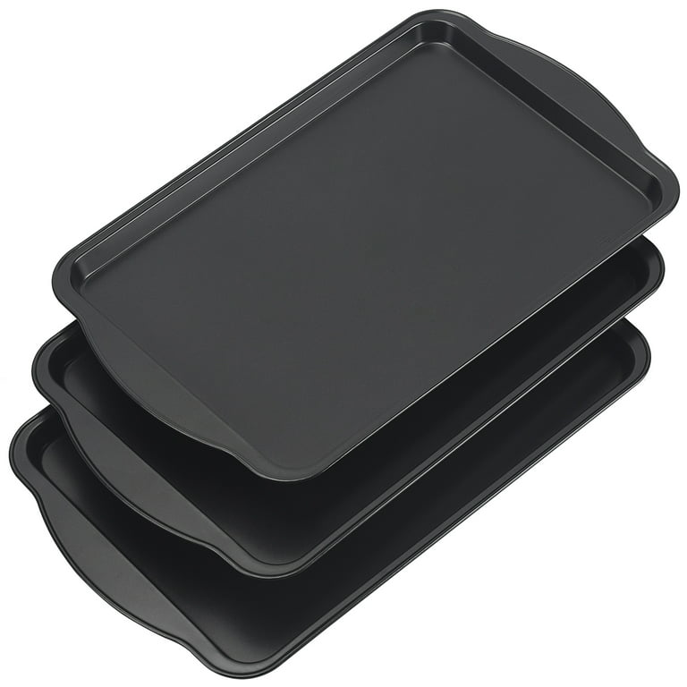 18-Inch Nonstick Baking Sheets & Cookie Trays for Oven, 3-Pack PFOA Free  Baking Pans Set, Black
