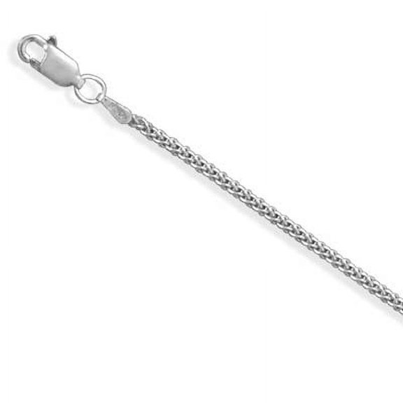 18 Inch Oxidized Sterling Silver French Wheat Chain Necklace a Lobster Clasp Closure