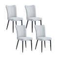 thumbnail image 1 of 18 Inch PU Dining Chairs, Modern Minimalist Dining Chair with High-Density Foam Chair, Simple Upholstered Dining Chairs, Accent Desk Chair Dining Room, Kitchen, Vanity(Light Gray,Set of 4), 1 of 9