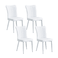 thumbnail image 1 of 18 Inch PU Dining Chairs, Modern Minimalist Dining Chair with High-Density Foam Chair, Simple Upholstered Dining Chairs, Accent Desk Chair Dining Room, Kitchen, Vanity(White,Set of 4), 1 of 9