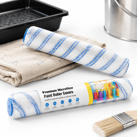 18 Inch Paint Roller Kit, 2 Pack, 3/8" Nap Microfiber Paint Covers