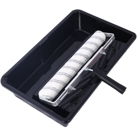 18 Inch Paint Roller Kit with Adjustable Frame, 5 Piece Microfiber Roller Set for Large Painting Projects, Includes 3 Shedless Roller Covers and Durable Tray