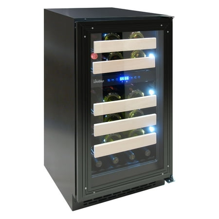 Vinotemp - 18-Bottle Panel-Ready Wine Cooler - Black