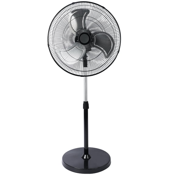18 Inch Pedestal Standing Fan, Heavy Duty Industrial Stand Fan with 3 Speeds & 90° Adjustable Tilt, Metal Oscillating Floor Fan, Max 3600 CFM Air Circulator for Warehouse, Garage, Home & Office
