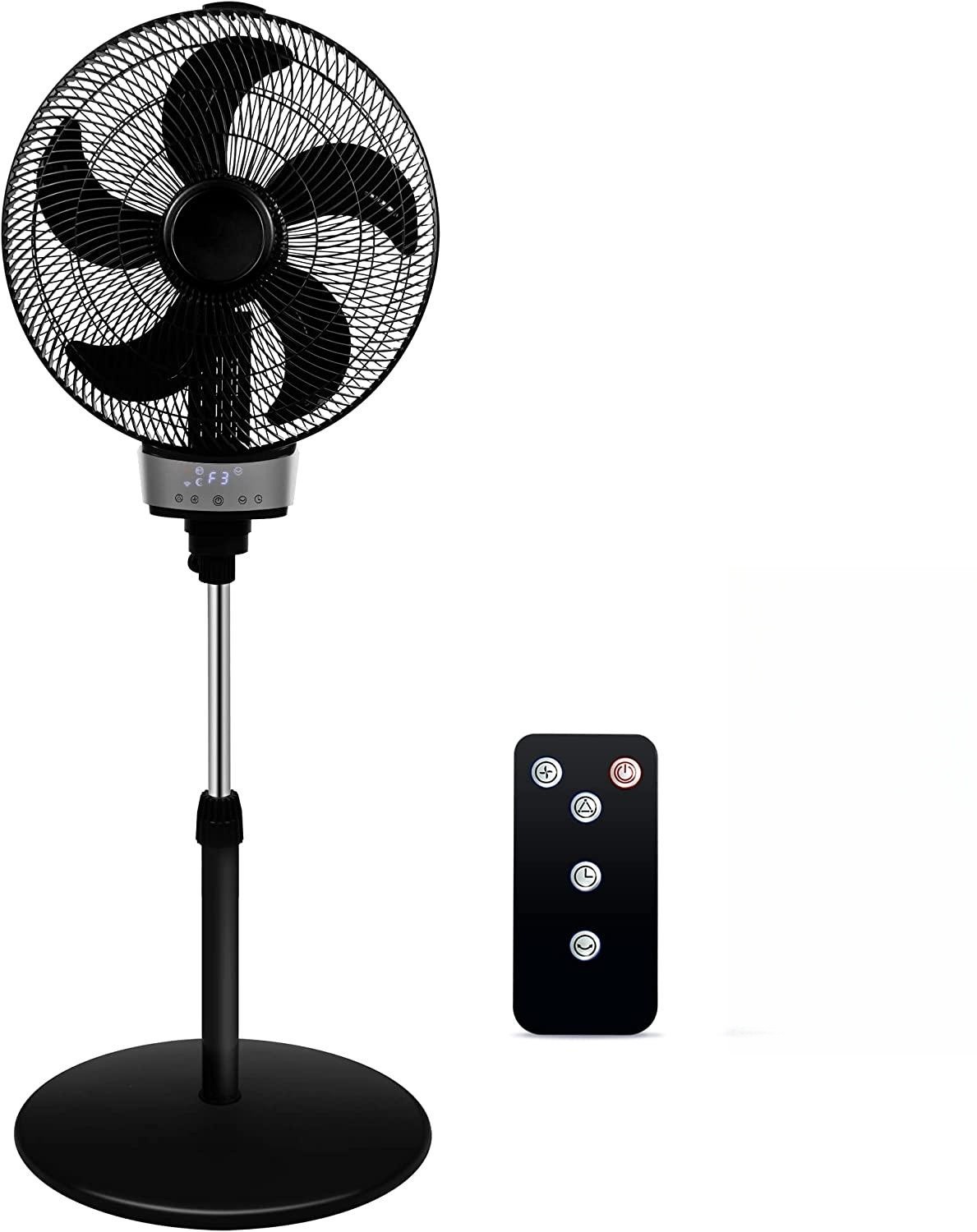 18 Inch Pedestal Standing Fan,Safe Oscillating Pedestal Fan,3Speed 8H Timer with Wifi,Height