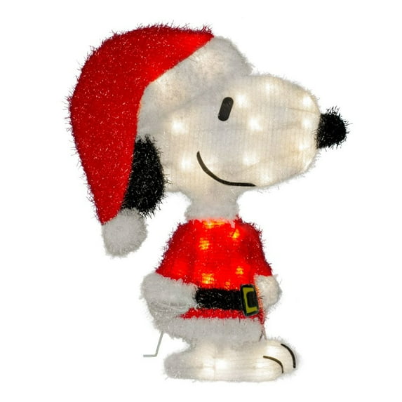 Open Box 18 Inch Pre-Lit LED Snoopy Santa Indoor/Outdoor Holiday Decoration
