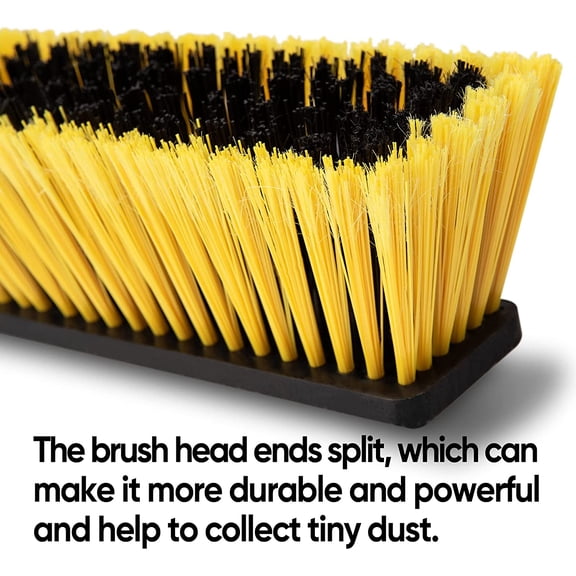 18 Inch Push Broom Heavy-Duty Outdoor Commercial Broom Brush Stiff Bristles for Cleaning Patio Garage Deck Concrete Wood Stone Tile Floor 65.3 inch Long