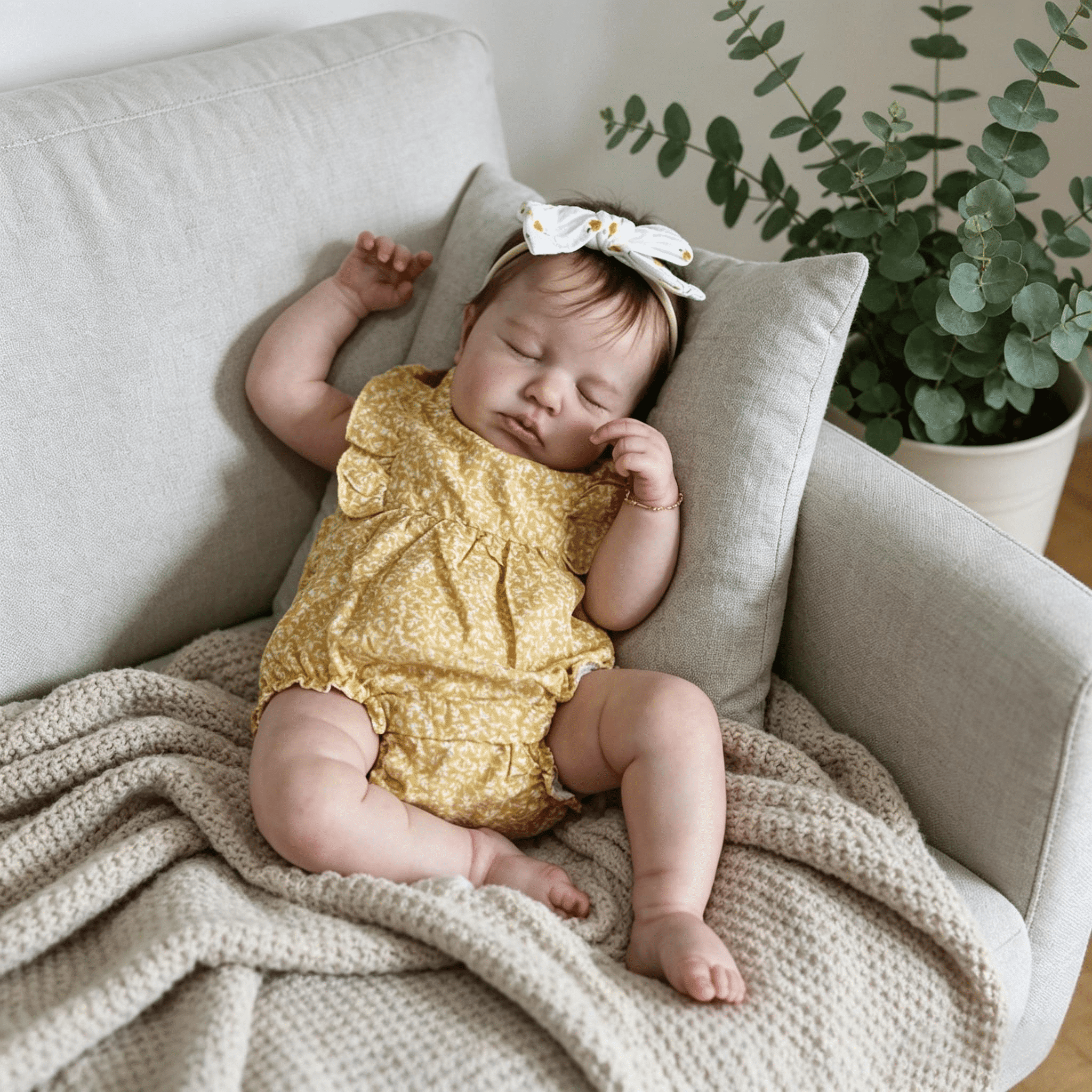 20 Inch Realistic Reborn Baby Dolls Girl Loulou Newborn Baby Doll Full Body Vinyl Silicone