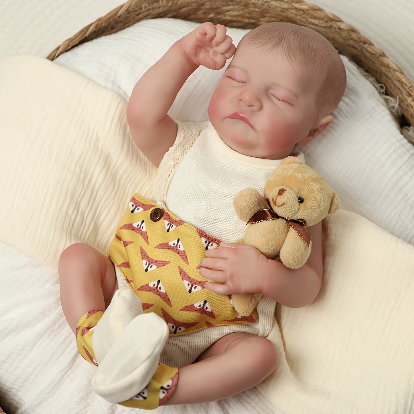 18 Inch Reborn Baby Doll Levi, Handmade Realistic Newborn Baby Doll, Full Vinyl Lifelike Baby Doll Collectible Toy, Home Decoration Gift For Birthday