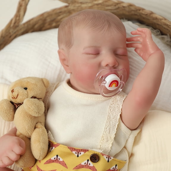 18 Inch Reborn Baby Doll Levi, Handmade Realistic Newborn Baby Doll, Full Vinyl Lifelike Baby Doll Collectible Toy, Home Decoration Gift For Birthday