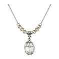thumbnail image 1 of 18-Inch Rhodium Plated Necklace with 4mm Faux-Pearl Beads and Baptism Charm, 1 of 1