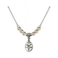 thumbnail image 1 of 18-Inch Rhodium Plated Necklace with 4mm Faux-Pearl Beads and Crucifix Charm, 1 of 1
