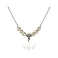 thumbnail image 1 of 18-Inch Rhodium Plated Necklace with 4mm Faux-Pearl Beads and Holy Spirit Charm, 1 of 1