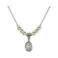 thumbnail image 1 of 18-Inch Rhodium Plated Necklace with 4mm Faux-Pearl Beads and Saint Catherine Laboure Charm, 1 of 1