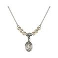 thumbnail image 1 of 18-Inch Rhodium Plated Necklace with 4mm Faux-Pearl Beads and Saint Dominic de Guzman Charm, 1 of 1