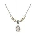 thumbnail image 1 of 18-Inch Rhodium Plated Necklace with 4mm Faux-Pearl Beads and Saint John of Capistrano Charm, 1 of 1