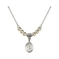 thumbnail image 1 of 18-Inch Rhodium Plated Necklace with 4mm Faux-Pearl Beads and Saint Rita of Cascia Charm, 1 of 1