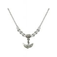 thumbnail image 1 of 18-Inch Rhodium Plated Necklace with 4mm Sterling Silver Beads and Holy Spirit Charm, 1 of 1