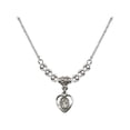 thumbnail image 1 of 18-Inch Rhodium Plated Necklace with 4mm Sterling Silver Beads and Saint Ann Charm, 1 of 1