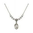 thumbnail image 1 of 18-Inch Rhodium Plated Necklace with 4mm Sterling Silver Beads and Saint Emily de Vialar Charm, 1 of 1