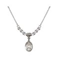 thumbnail image 1 of 18-Inch Rhodium Plated Necklace with 4mm Sterling Silver Beads and Saint Kateri Tekakwitha Charm, 1 of 1