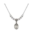 thumbnail image 1 of 18-Inch Rhodium Plated Necklace with 4mm Sterling Silver Beads and Saint Maurus Charm, 1 of 1