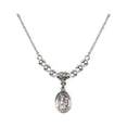 thumbnail image 1 of 18-Inch Rhodium Plated Necklace with 4mm Sterling Silver Beads and Saint Sebastian Charm, 1 of 1
