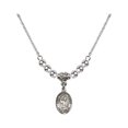 thumbnail image 1 of 18-Inch Rhodium Plated Necklace with 4mm Sterling Silver Beads and Saint Vincent Ferrer Charm, 1 of 1