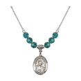 thumbnail image 1 of 18-Inch Rhodium Plated Necklace with 6mm Blue December Birth Month Stone Beads and Our Lady of la Vang Charm, 1 of 1