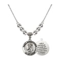 thumbnail image 1 of 18-Inch Rhodium Plated Necklace with 6mm Sterling Silver Beads and Saint Christopher Charm, 1 of 1