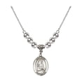 thumbnail image 1 of 18-Inch Rhodium Plated Necklace with 6mm Sterling Silver Beads and Saint Emily de Vialar Charm, 1 of 1
