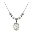 thumbnail image 1 of 18-Inch Rhodium Plated Necklace with 6mm Sterling Silver Beads and Saint Frances of Rome Charm, 1 of 1