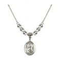 thumbnail image 1 of 18-Inch Rhodium Plated Necklace with 6mm Sterling Silver Beads and Saint John the Apostle Charm, 1 of 1