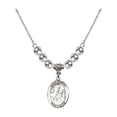 thumbnail image 1 of 18-Inch Rhodium Plated Necklace with 6mm Sterling Silver Beads and Saint Kieran Charm, 1 of 1