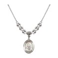thumbnail image 1 of 18-Inch Rhodium Plated Necklace with 6mm Sterling Silver Beads and Saint Rafka Charm, 1 of 1