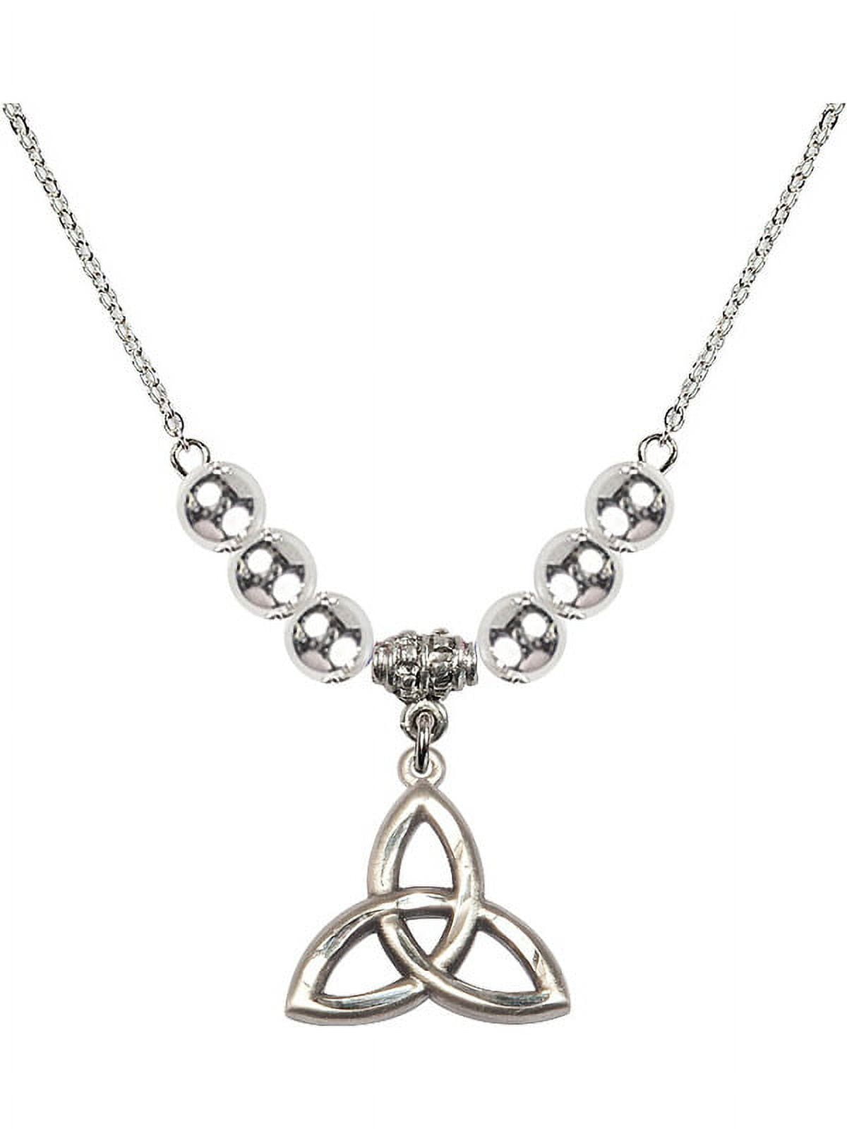 Bonyak Jewelry 18 Inch Rhodium Plated Necklace w/ 4mm Light Rose Pink Octob Bonyak Jewelry 18 Inch Rhodium Plated Necklace w⁄ 6mm Light Blue