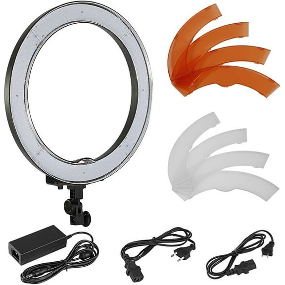 18-Inch Ring Light, 55W Dimmable 5500K Light with 240 LEDs Color Filter, Soft Tube and Carrying Bag for YouTube, TikTok, Selfies and Photography, Compatible with Camera and Smartphones