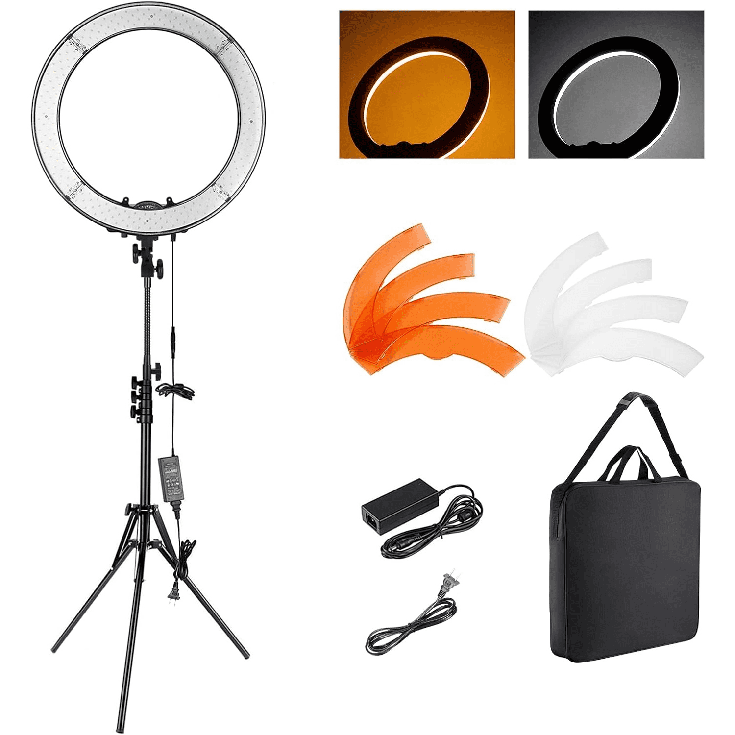 18 Inch Ring Light with Tripod Stand, 55W Large LED Ringlight