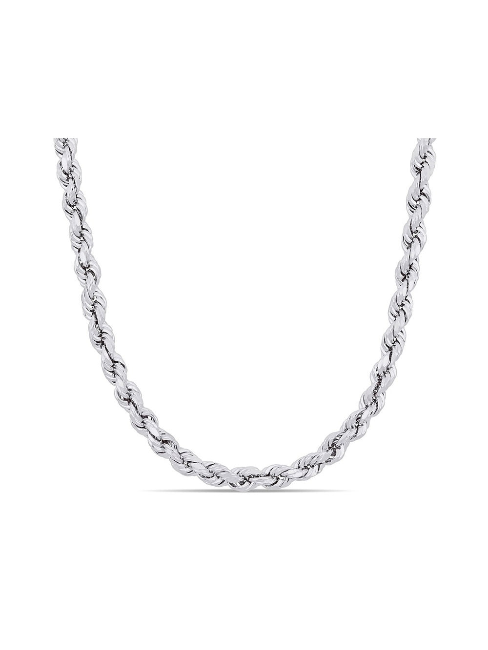 14K Solid White Gold 0.9mm Rope Chain Extender with 4mm Spring Ring 1 to 10