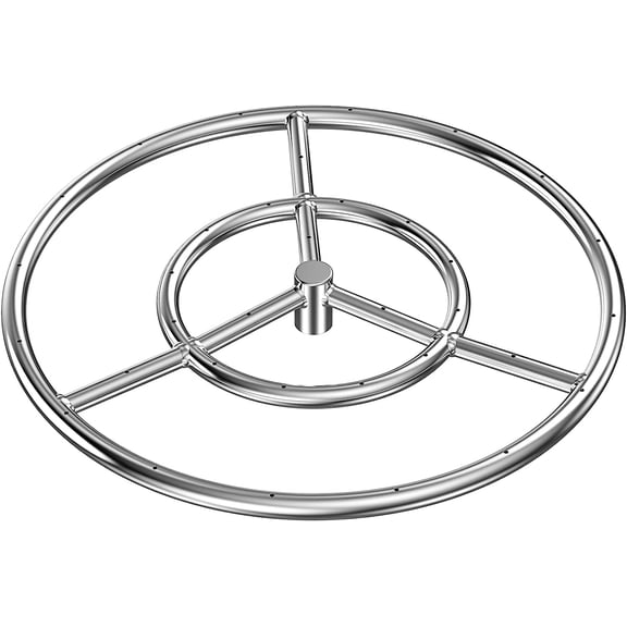 18-Inch Round Fire Pit Burner Ring for Natural Gas/Propane Fire Pit, 304 Stainless Steel