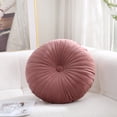 thumbnail image 1 of 18-Inch Round Velvet Throw Pillow for Home Decorative Couch (Coral Pink), 1 of 6