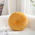 thumbnail image 1 of 18-Inch Round Velvet Throw Pillow for Home Decorative Couch (Yellow), 1 of 6