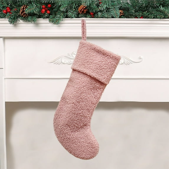 18-Inch Rustic Christmas Stockings – Thick Plush Christmas Stockings, Merry Christmas Home Decor, Winter Gifts, Xmas Party Decorations, Holiday Stockings for Fireplace