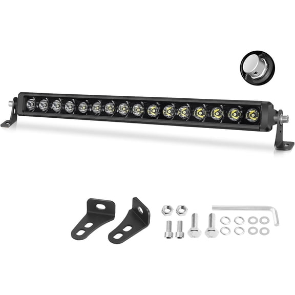 18 Inch Single Row LED Light Bar 160W Spot Off Road Driving Lights Ultra Slim Thin Led Light Bar Work Bumper Lights for UTV ATV Pickup Marine