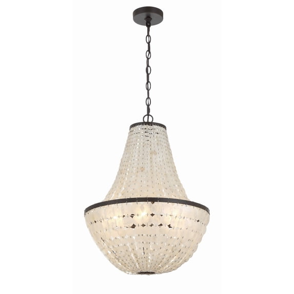 BRI-3006-DB Crystorama Lighting Brielle - 18 Inch Six Light Chandelier-Dark Bronze Finish -Traditional Installation