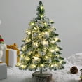 thumbnail image 1 of 18 Inch Small Flocked Christmas Tree with Light, Pre-lit Mini Tabletop Xmas Tree, White, 1 of 7