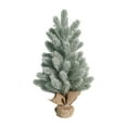 thumbnail image 1 of 18 Inch Snow Flocked Christmas Tree Artificial Mini Xmas Tree with Burlap Base, Flocked Cone Tree for Home Office Desk Tabletop Holiday Decorations and Party Centerpieces, 1 of 6
