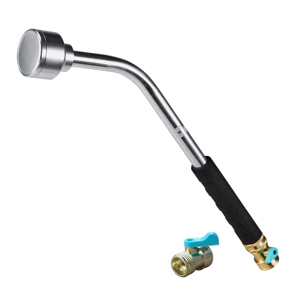 18 Inch Soft Rain Watering Wand 600007, Gentle Shower Spray, Heavy Duty Lightweight Metal Build, Comfort Grip, Flow Control Shut Off Valve, for Plants, Yards, Cars & Pets, by New England Garden Tools